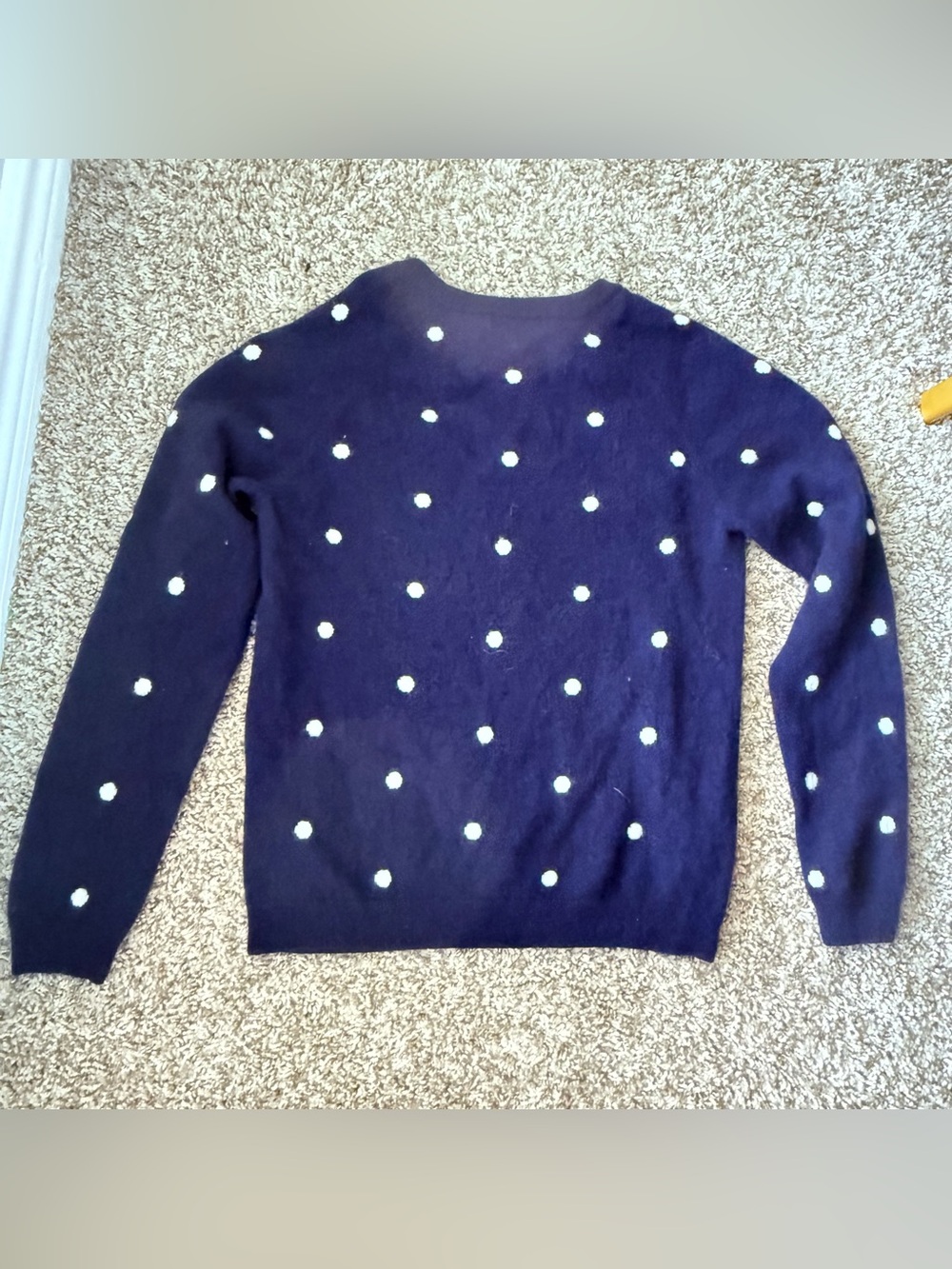 Philosophy Sweater Womens Medium Blue Cashmere Polka Dot Luxury Minimalist